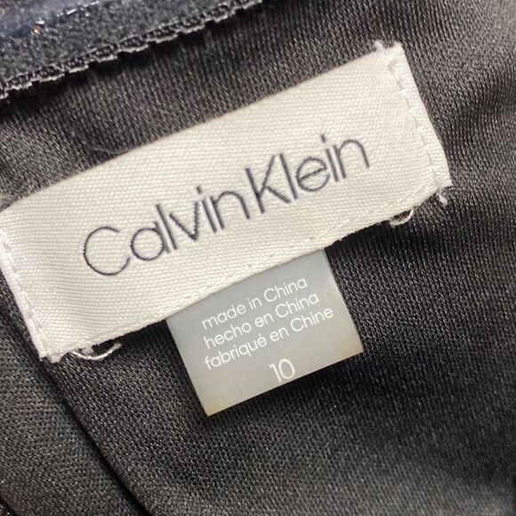 Calvin Klein Black Velour Sheer Zippered Long Sleeve Off Shoulder Jumpsuit Size - Picture 6 of 8